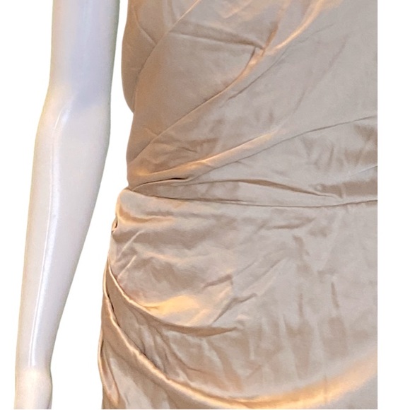 NWT Significant Other Gracie One Shoulder Satin Dress in Almond (Taupe) - Sz 10 - Picture 8 of 13